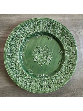 Lenox Summer Terrace Green Embossed Ivy 17" Ceramic Serving Platter Bowl